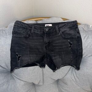 SO Black Distressed Denim Shorts